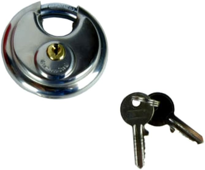 Pack of 6 Stainless Steel 70mm Round Disc Padlock with Shielded Shackle O638029