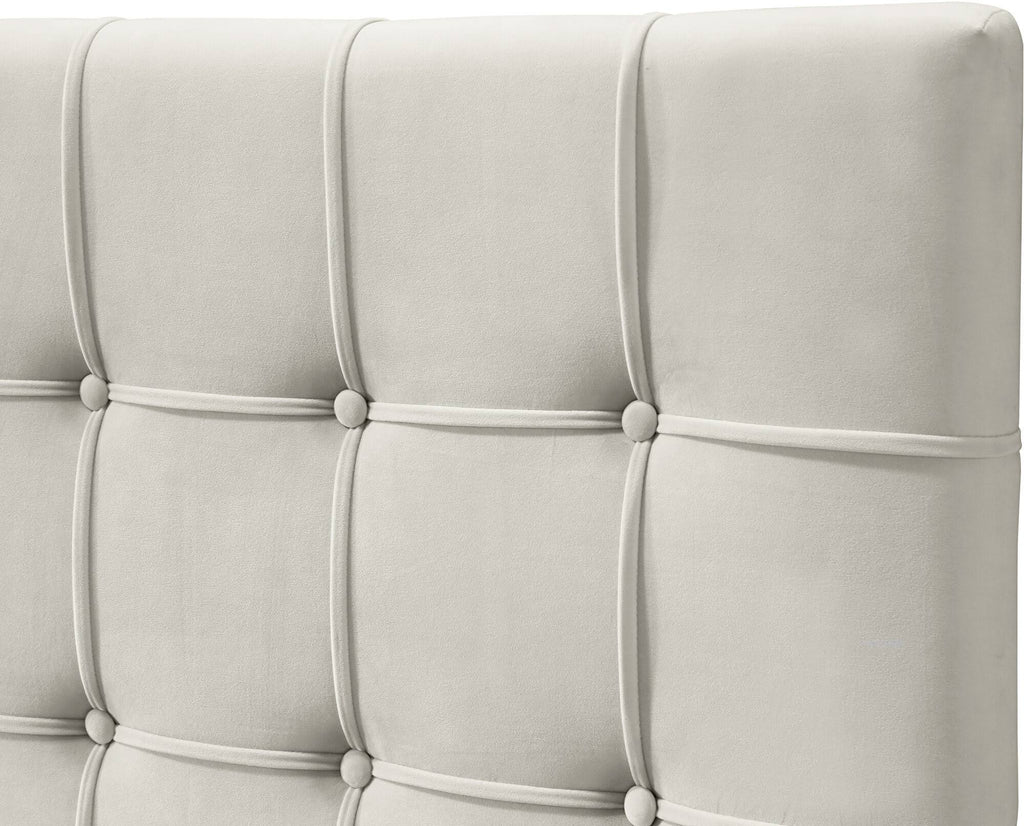 Cream Velvet Full Bed W604360