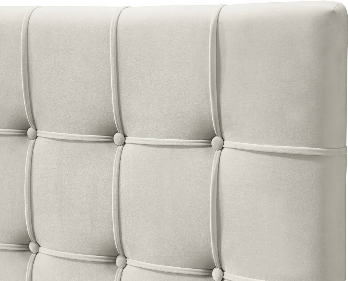 Cream Velvet Full Bed W604360