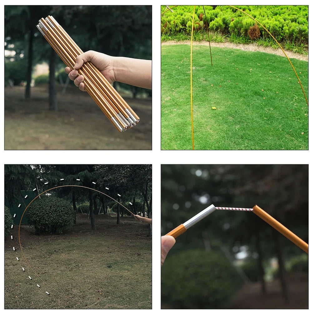 2Pcs Flexible Metal Tent Poles Folding Portable Camping Y2680