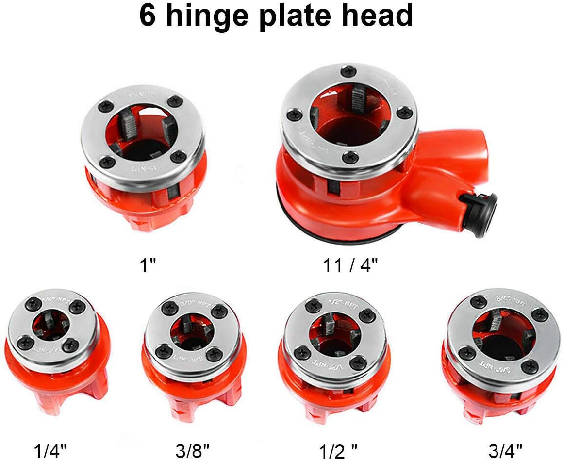 Ratchet Pipe Threader Kit Set with 6 Dies and Storage Case Pack of 2 R1472