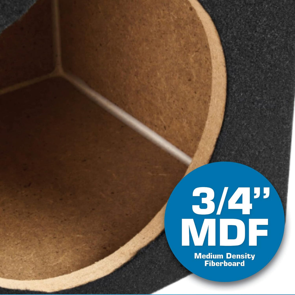 Single 12” Sealed MDF Black Carpeted Subwoofer Enclosure V559941