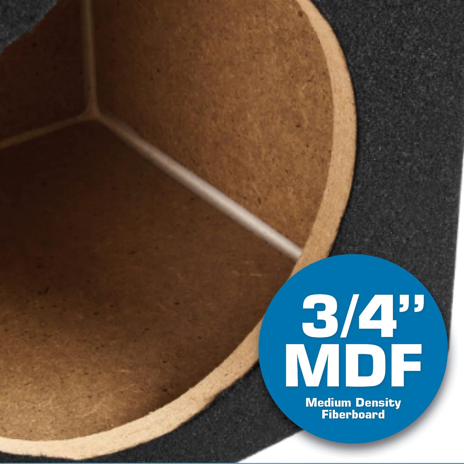 Single 12” Sealed MDF Black Carpeted Subwoofer Enclosure V559941