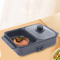2-in-1 Electric Hot Pot BBQ Grill Smokeless Cooking Pan 1200W R16986