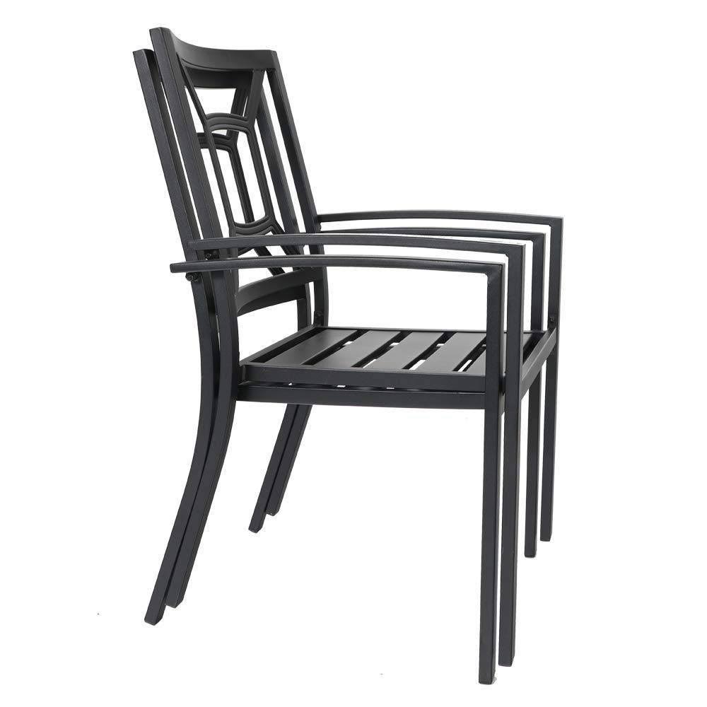 2pc Patio Stackable Metal Deck Chairs U972