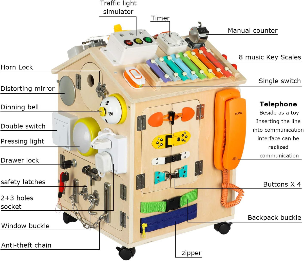 38-IN-1 Busy Board House Toys for Toddlers V351