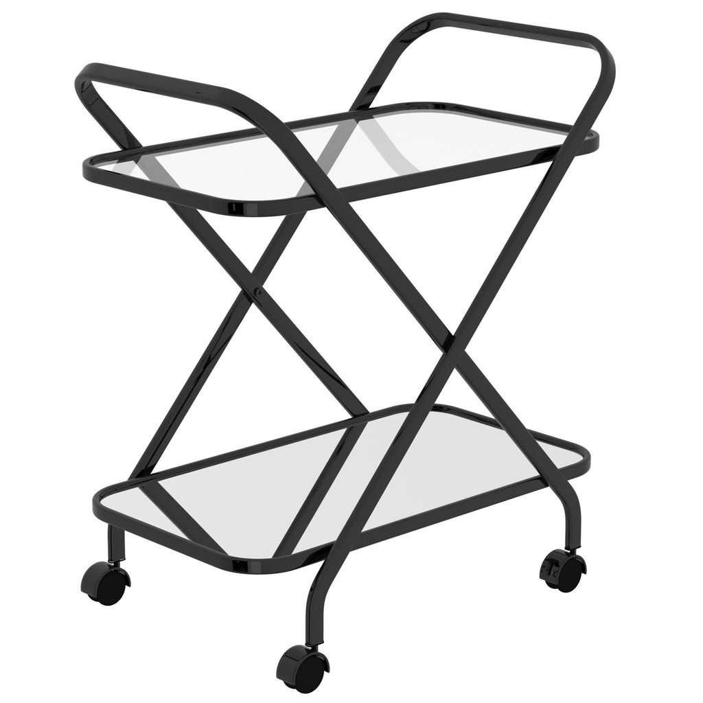 Black 2-Tier Bar Cart F525370