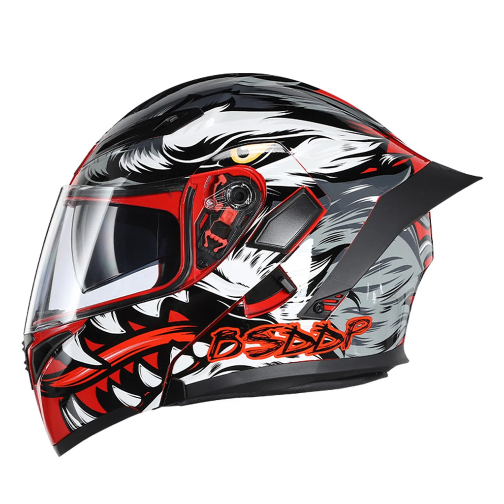XL Dual Visor Flip up Full Face Motorcycle Helmet A40329