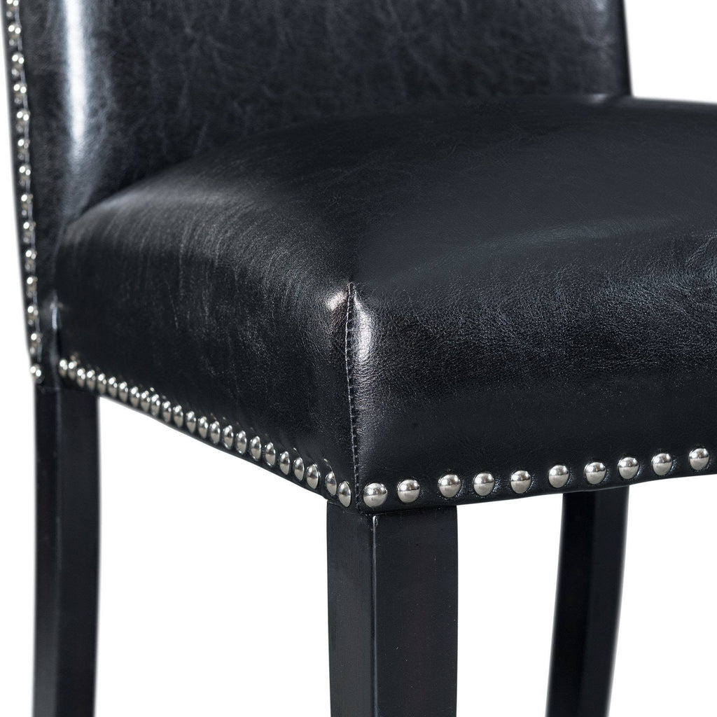 Black Faux Leather Side Chair Set G7292