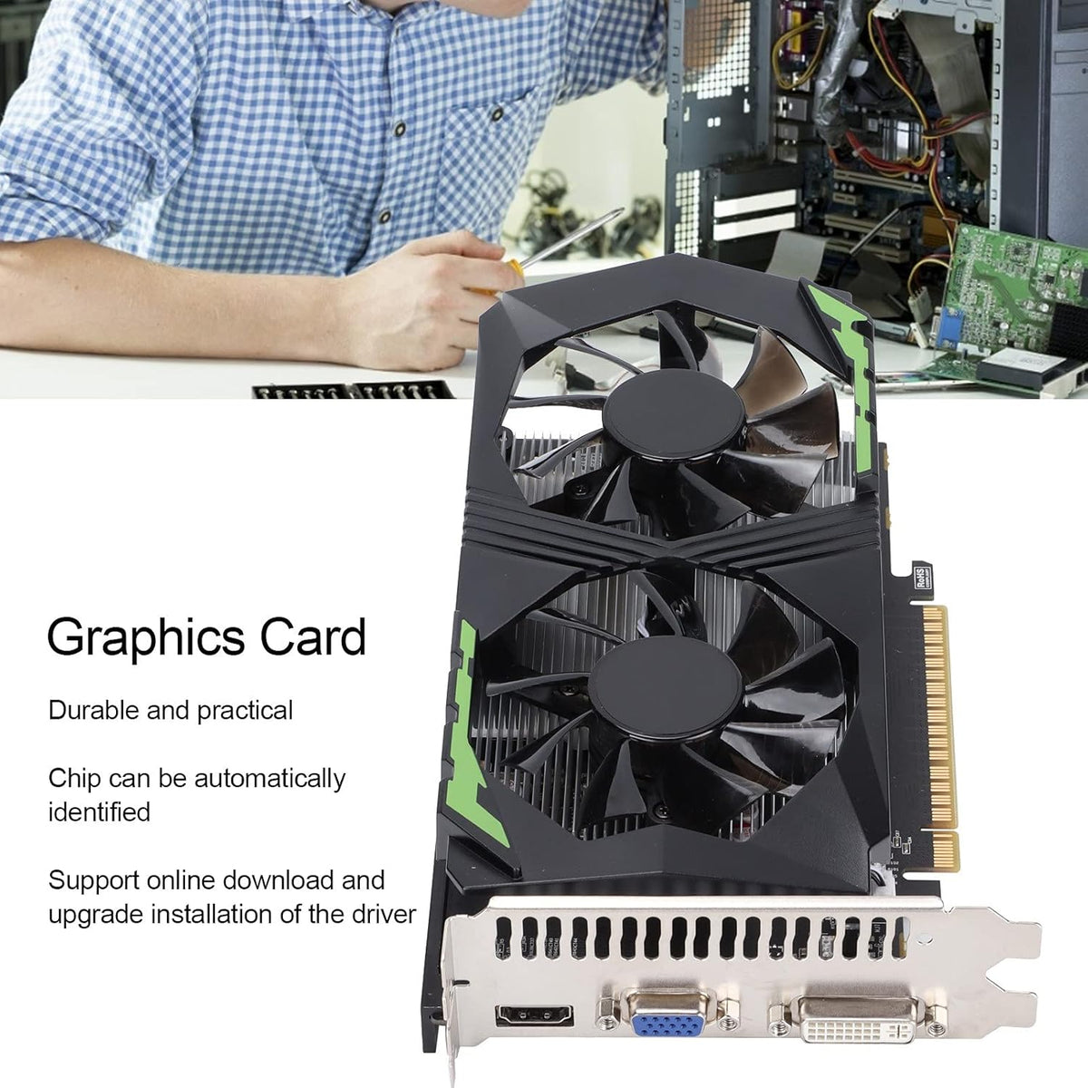 4GB DDR5 Dual Fan Computer Graphics Card Y2762