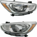 Hyundai Accent Headlight Assembly 2015 2017 Pair Halogen I4024
