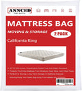 2 Packs 4 mil Thick Polyethylene Mattress Bag, California King N21778