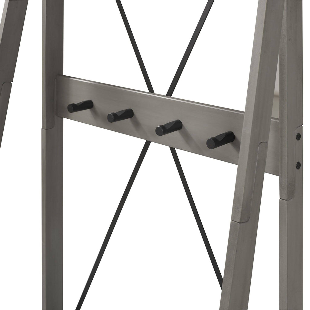 Grey Solid Wood Hall Tree U86268