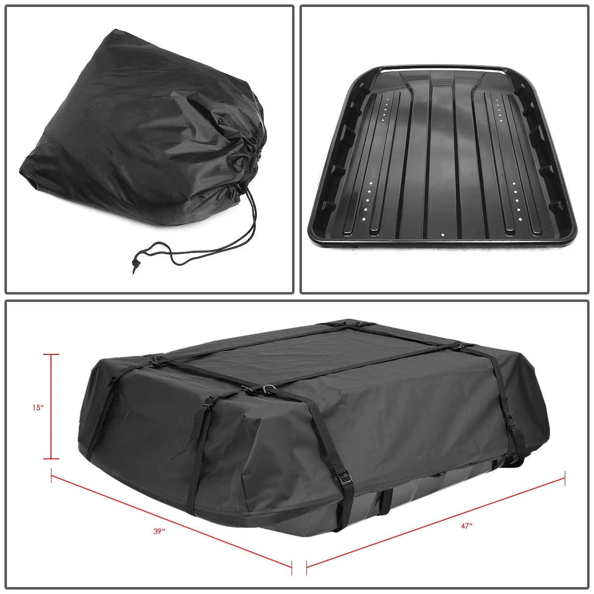 Roof Top Rack Luggage Storage Bag with ABS Base M4053