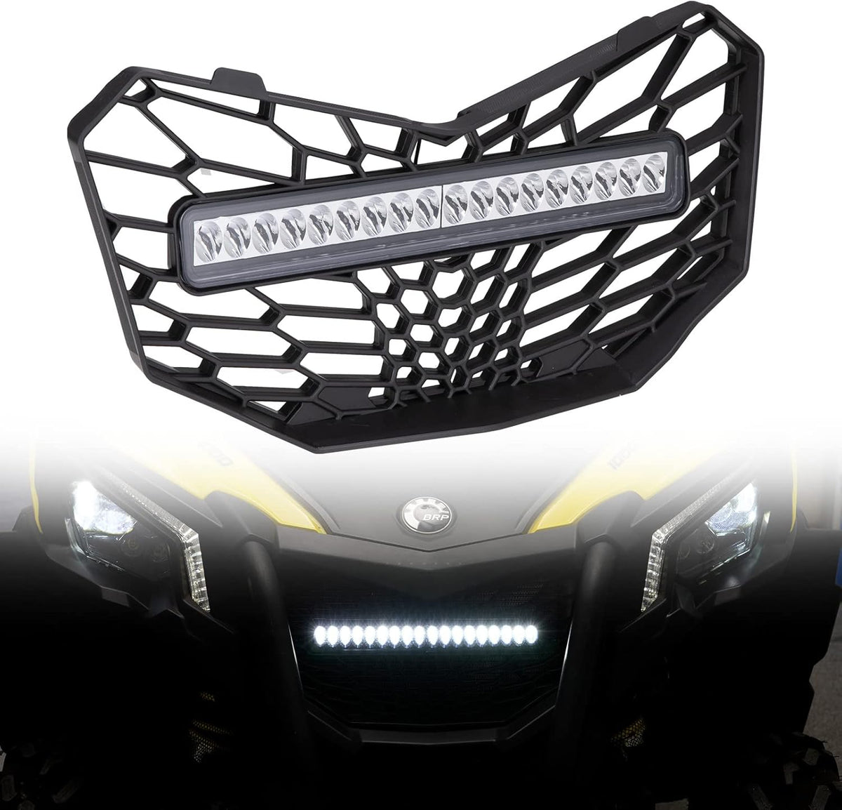 Front Mesh Grill with LED Light Bar for Maverick Trail E50017
