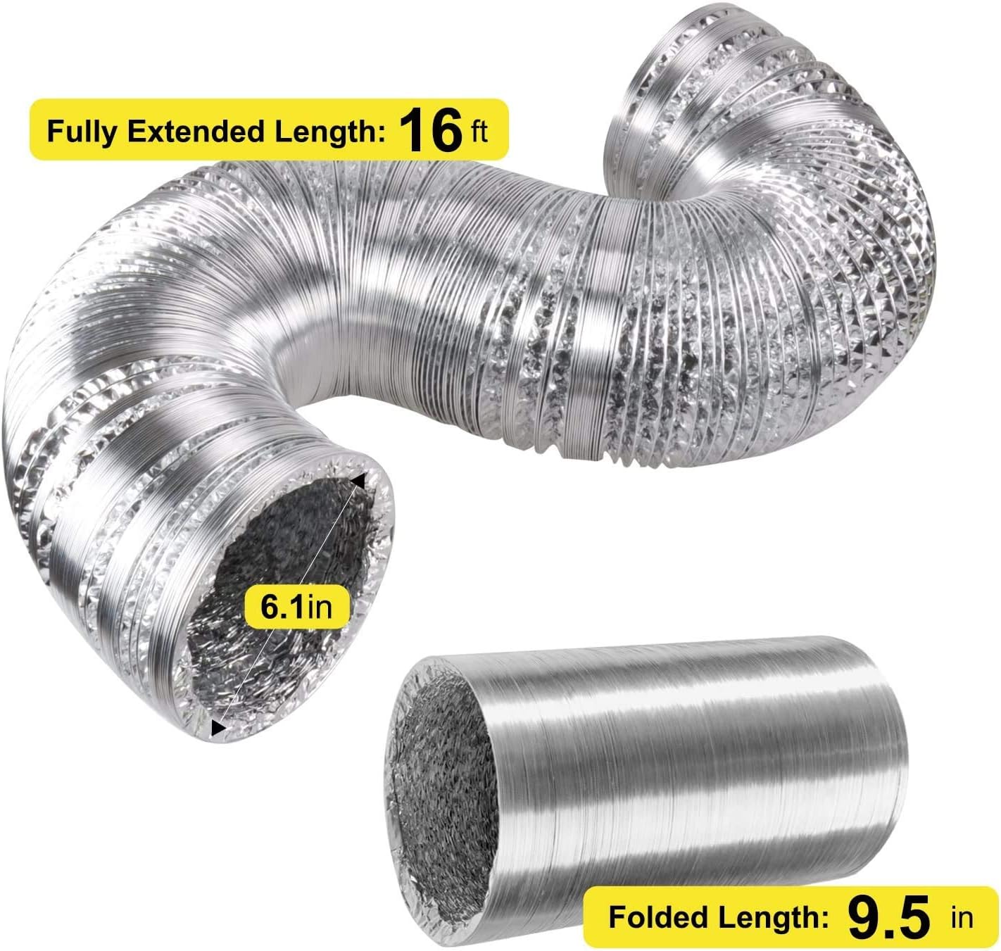6 Inch 442 CFM Inline Fan Carbon Filter 16 Feet Ducting Combo with Variable Speed Controller Rope Hanger Temperature Humidity Monitor V3317
