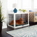 White Wooden Pet Kennel with Crate Cover Small J942626
