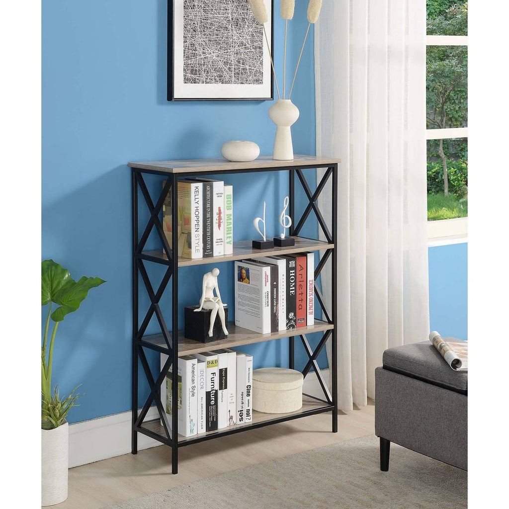 Metal and Wood 4-Shelf Bookcase O4863