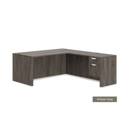 2 Person Workstation Cubicle with L-Shape Desk, Artisan Grey J32002