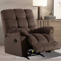 Brown Microfiber Manual Rocker Recliner N3576
