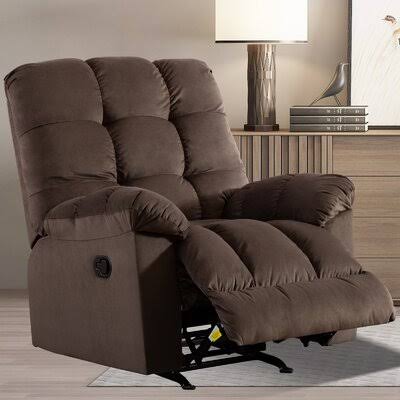 Brown Microfiber Manual Rocker Recliner N3576