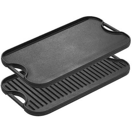 20 inch x 10.5 inch Cast Iron Reversible Grill/Griddle with Handles Y950205