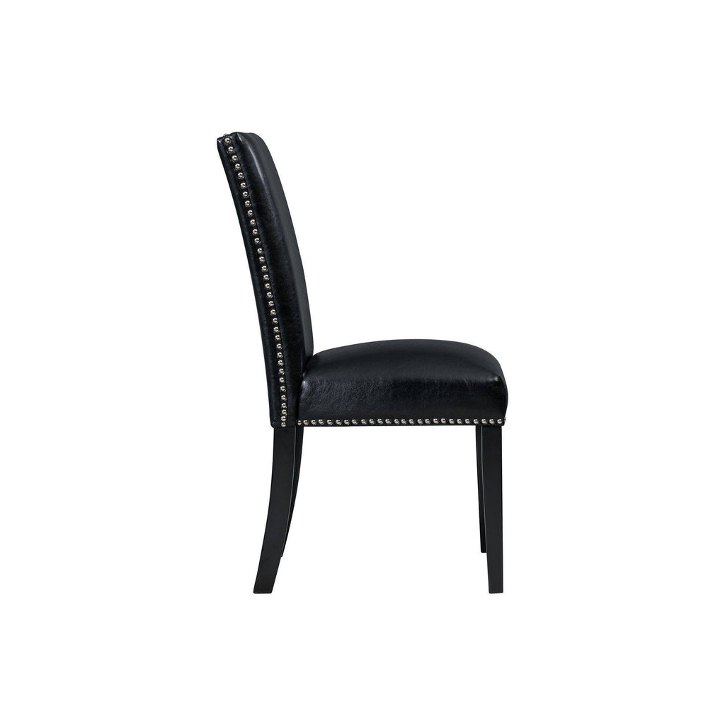 Black Faux Leather Side Chair Set G7292