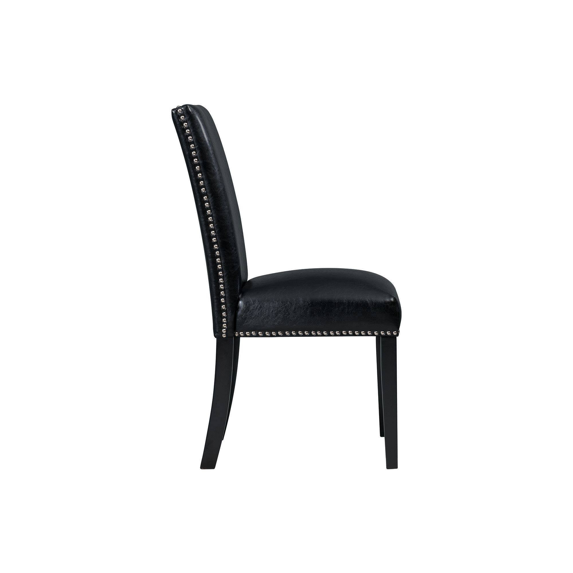 Black Faux Leather Side Chair Set G7292