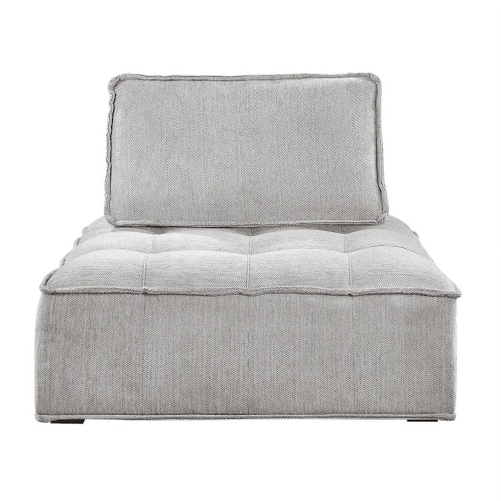 Armless Accent Chair Oversized Lounge Chair Linen Gray I7665