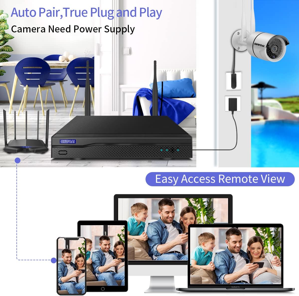 8 Channel 1080P NVR Wireless Security Camera System with 4TB Hard Drive I96230