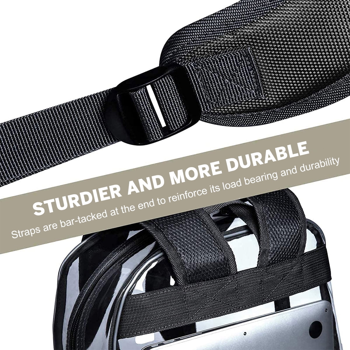 Clear Backpack with Reinforced Strap D8482
