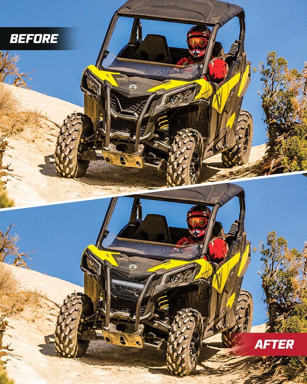 Front Mesh Grill with LED Light Bar for Maverick Trail E50017
