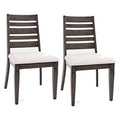 Fabric Ladder Back Side Chair in Brown Y516408