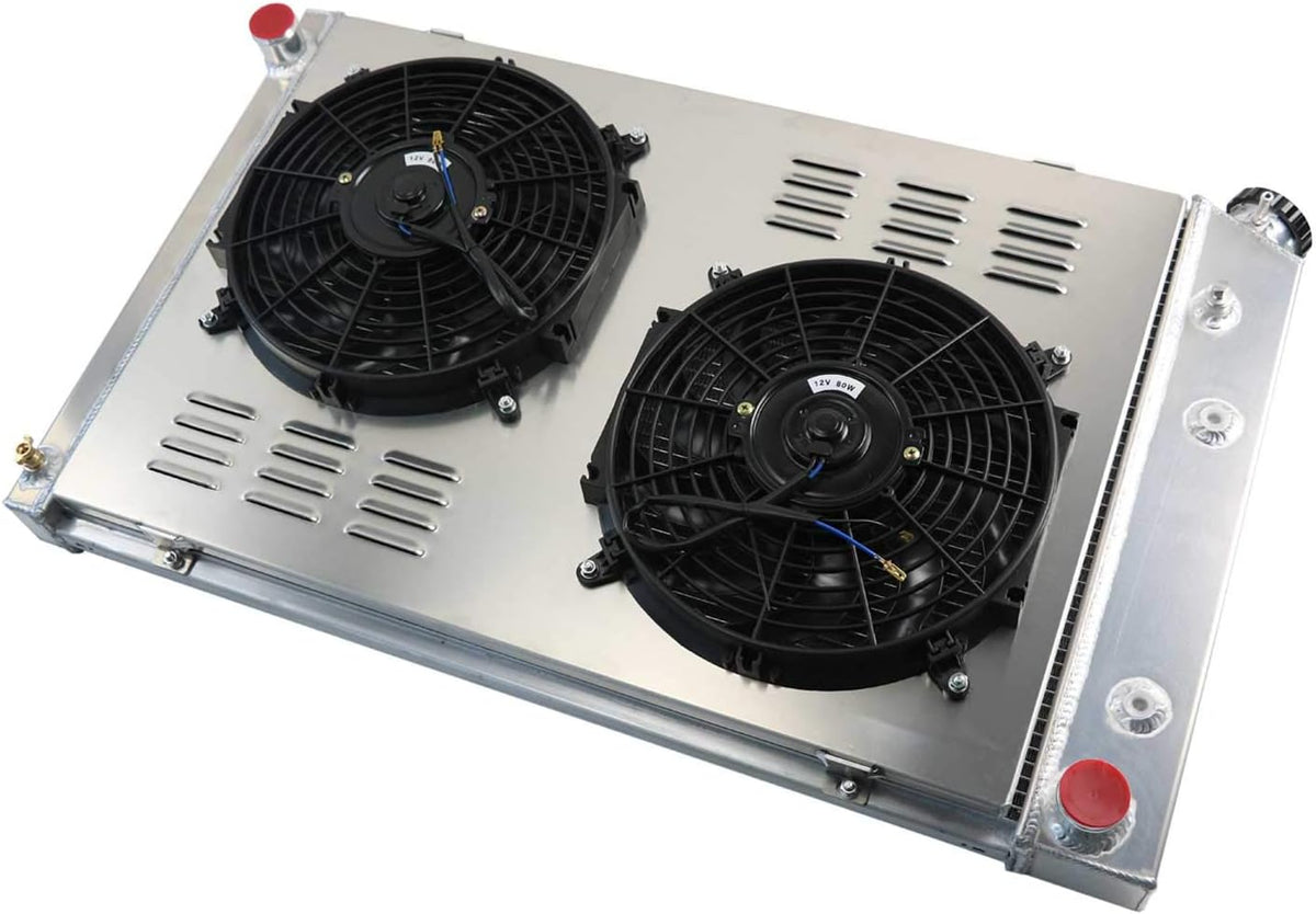 3 Row Core Radiator with Shroud Fans for Chevrolet GMC Pickup Truck P63866
