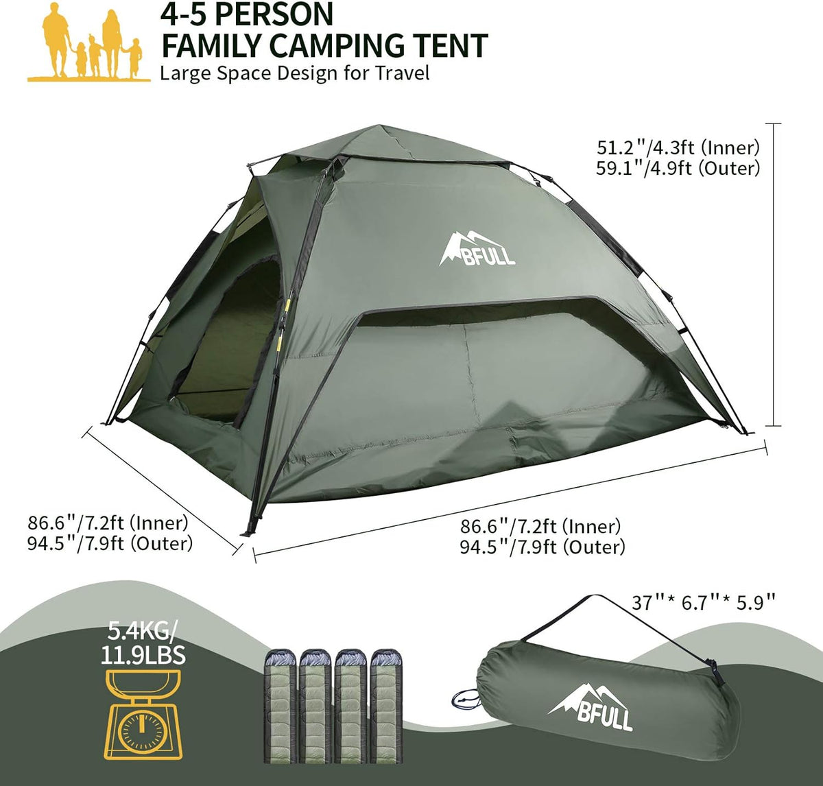 4-5 Person Dome Tent B548932