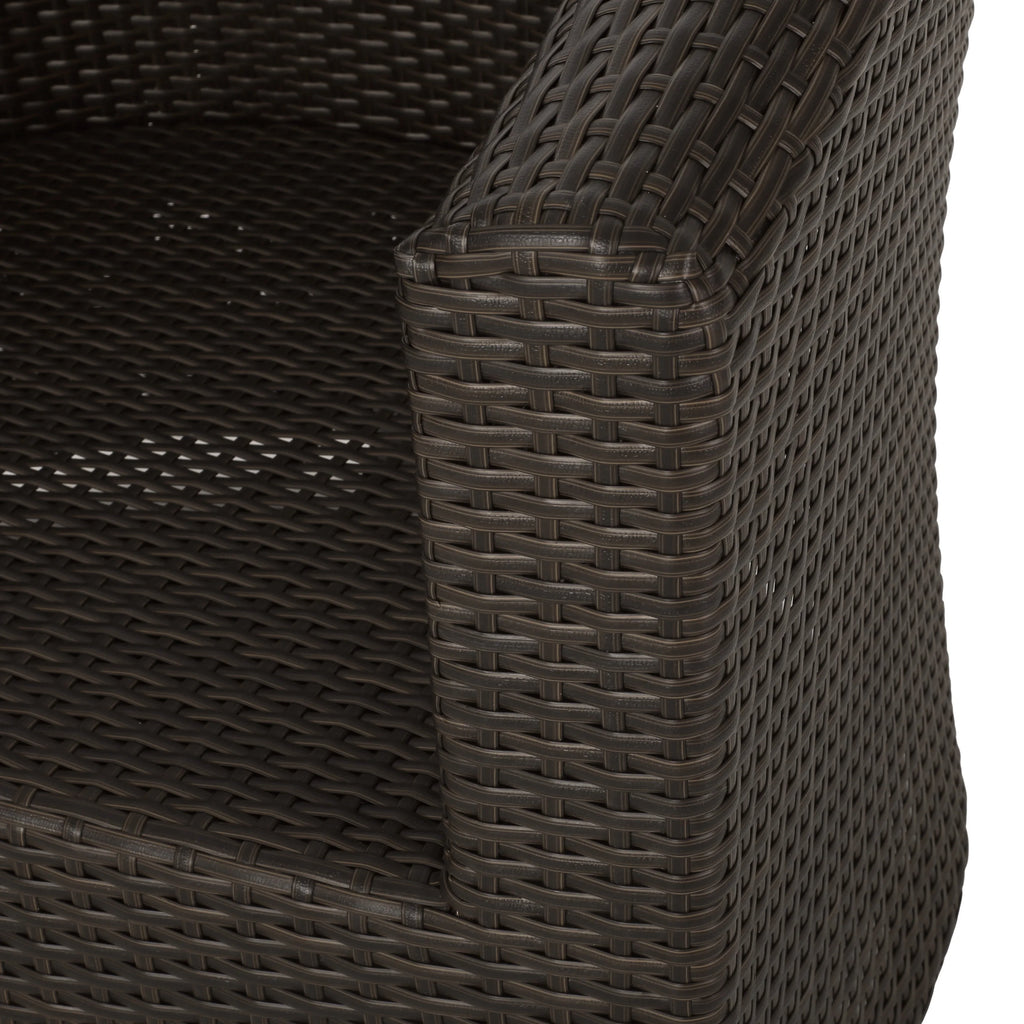 Mixed Brown and Mixed Khaki Wicker Swivel Club Chair E304626