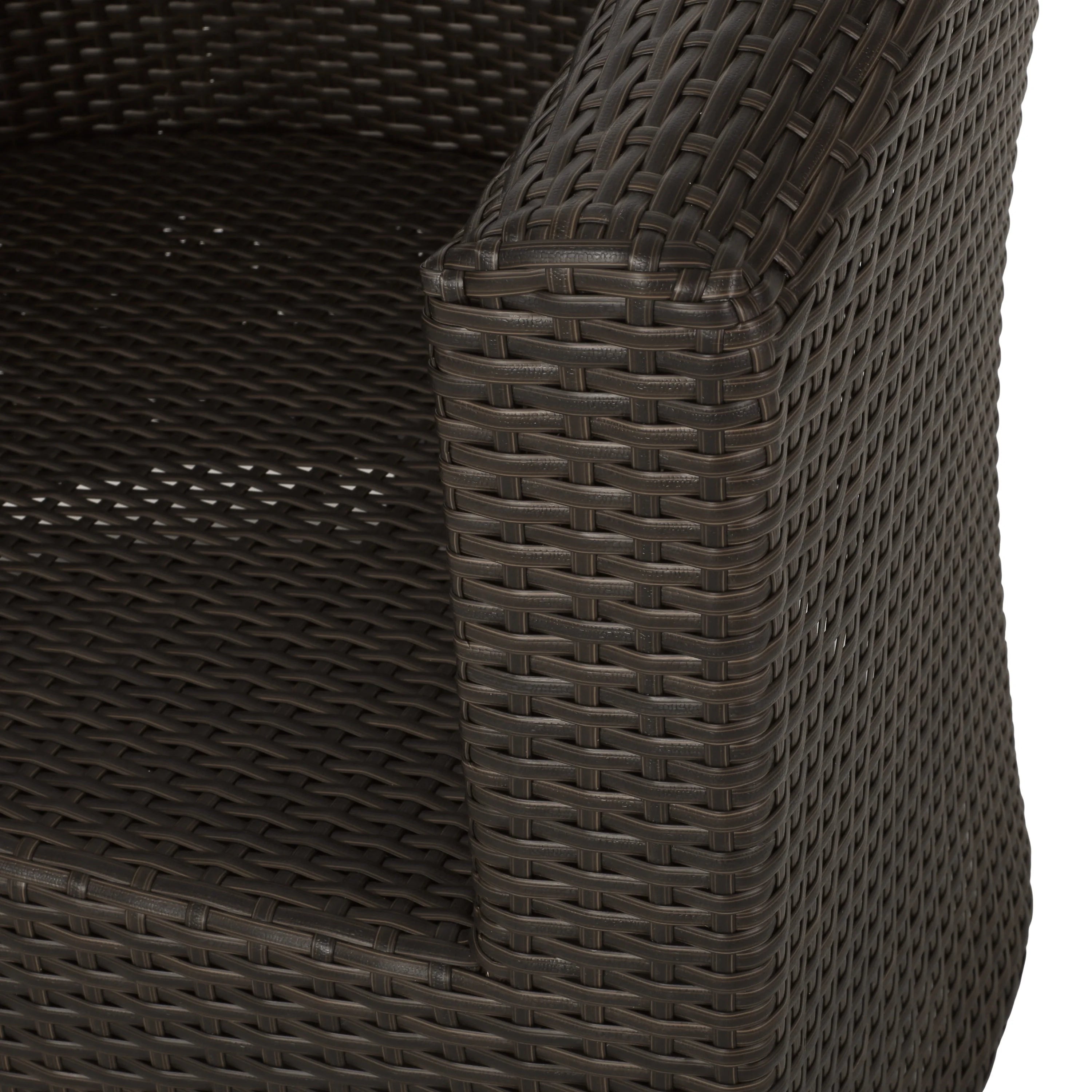 Mixed Brown and Mixed Khaki Wicker Swivel Club Chair E304626