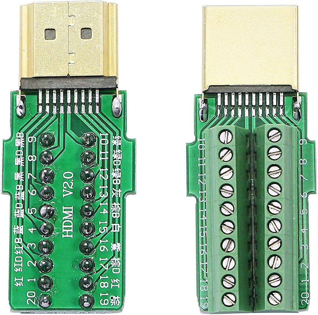 2 Pack HDMI Solderless Adapter Gold Plated Connector with Plastic Cover Screwdriver D4474