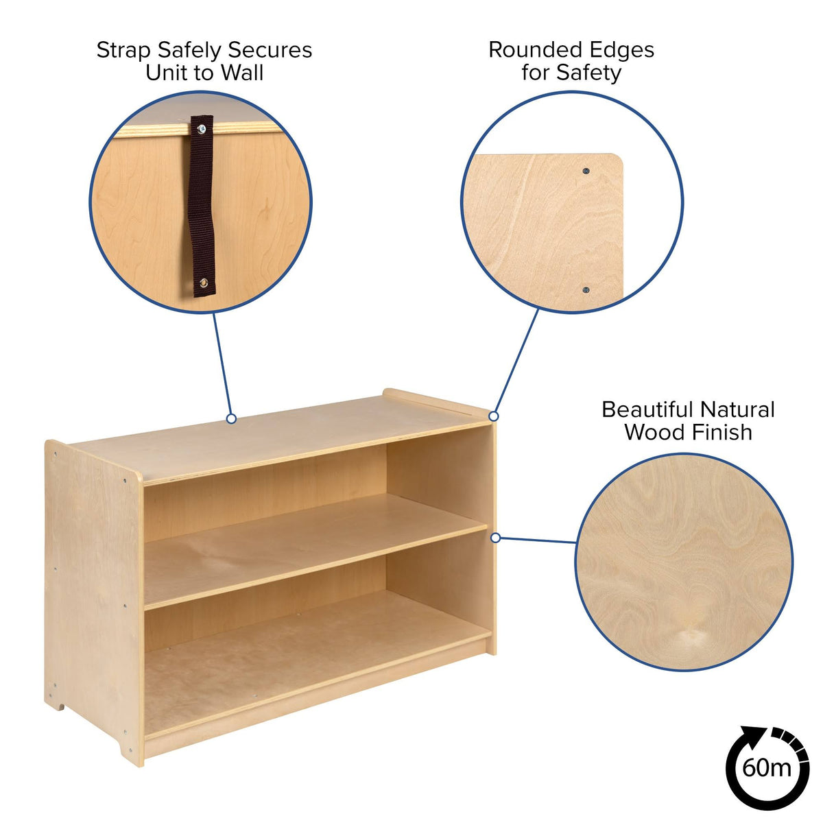 Wooden 2 Section School Classroom Storage Cabinet W6341
