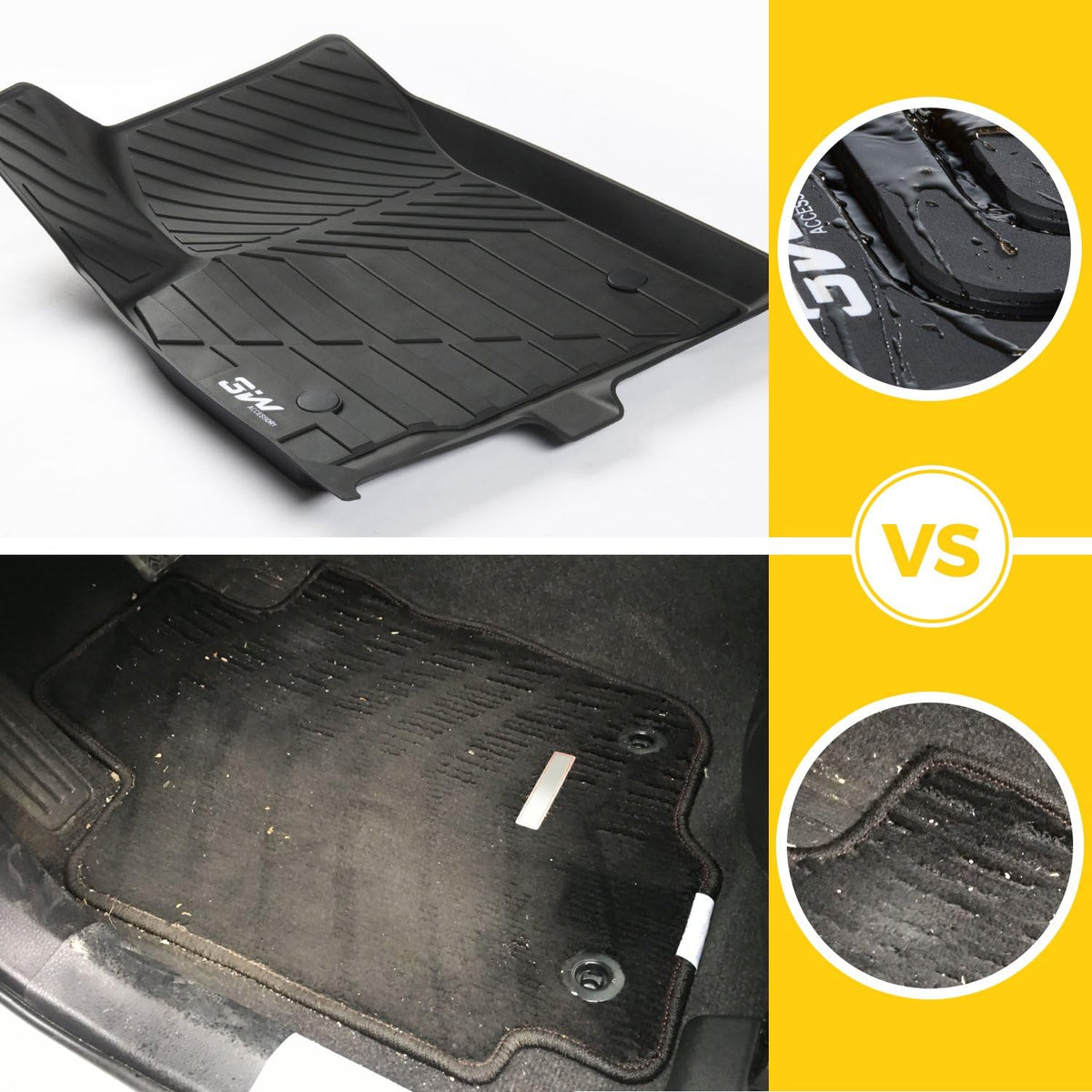 Black TPE All Weather Custom Fit Floor Liner Full Set K935