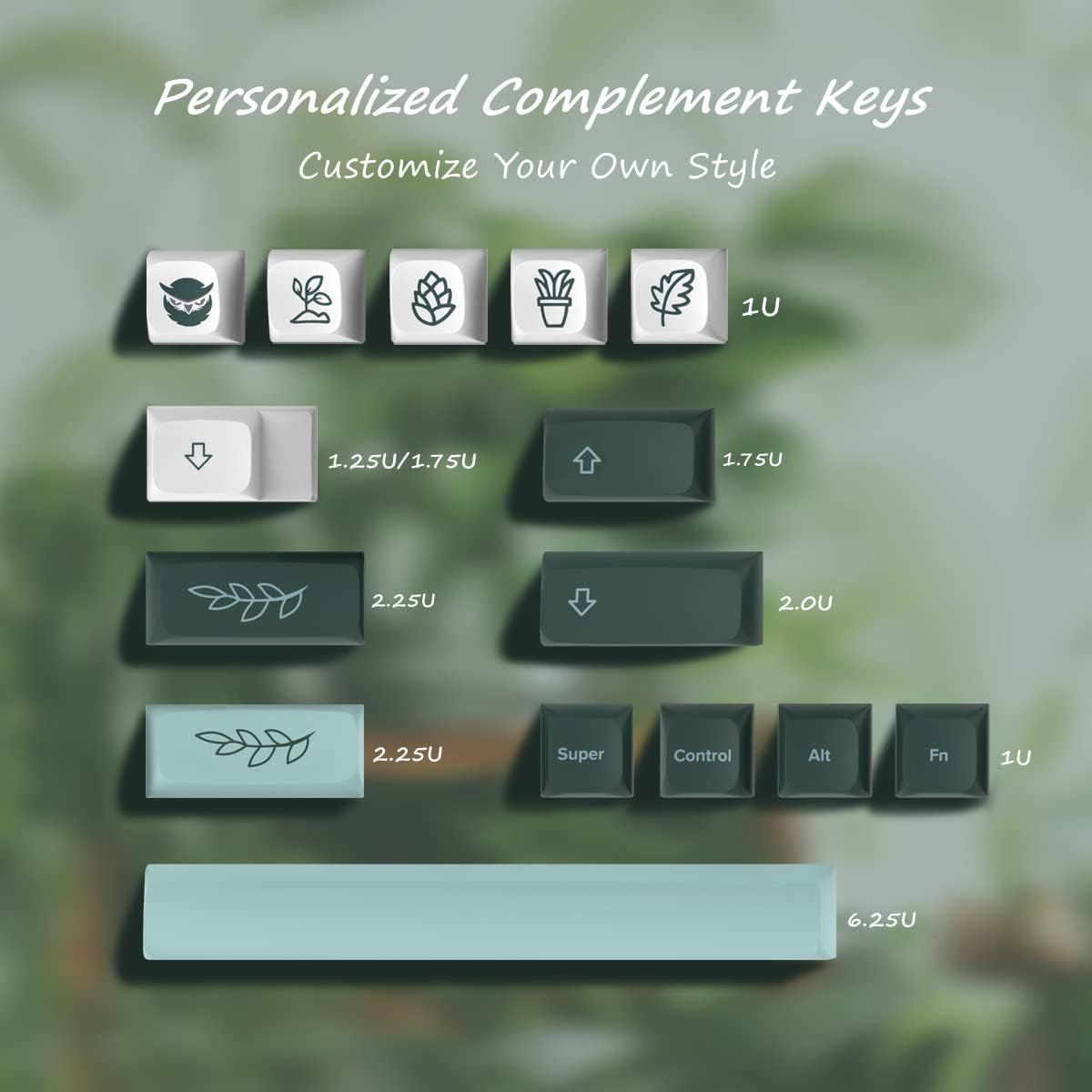 147 Keys PBT Botanical Keycaps for Mechanical Keyboard S17792