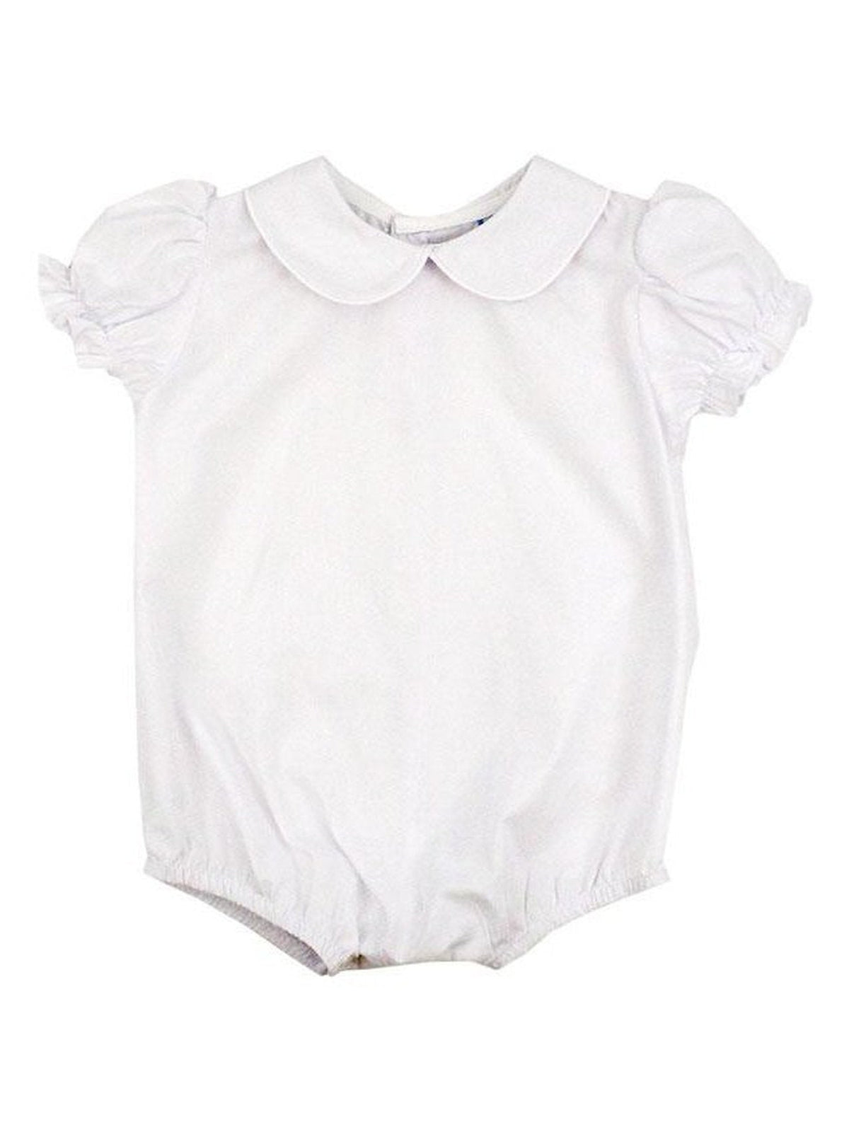 Girl's White S/S Button Back Onesie
