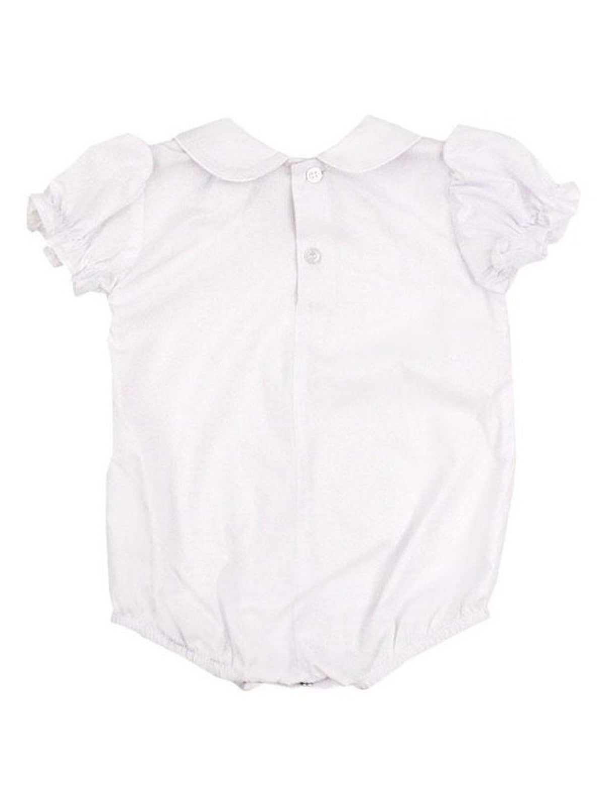 Girl's White S/S Button Back Onesie