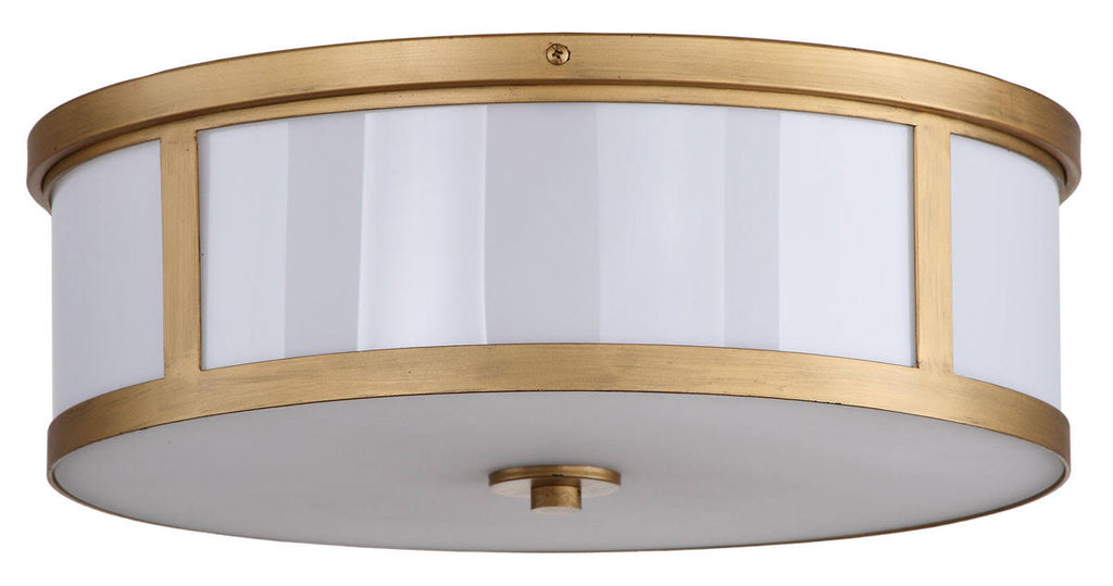 Antique Gold 2-Light Drum Flush Mount U10362