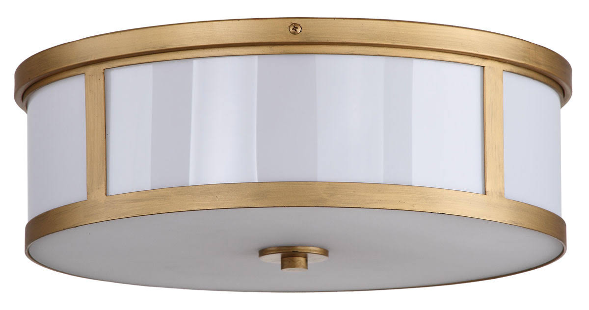 Antique Gold 2-Light Drum Flush Mount U10362