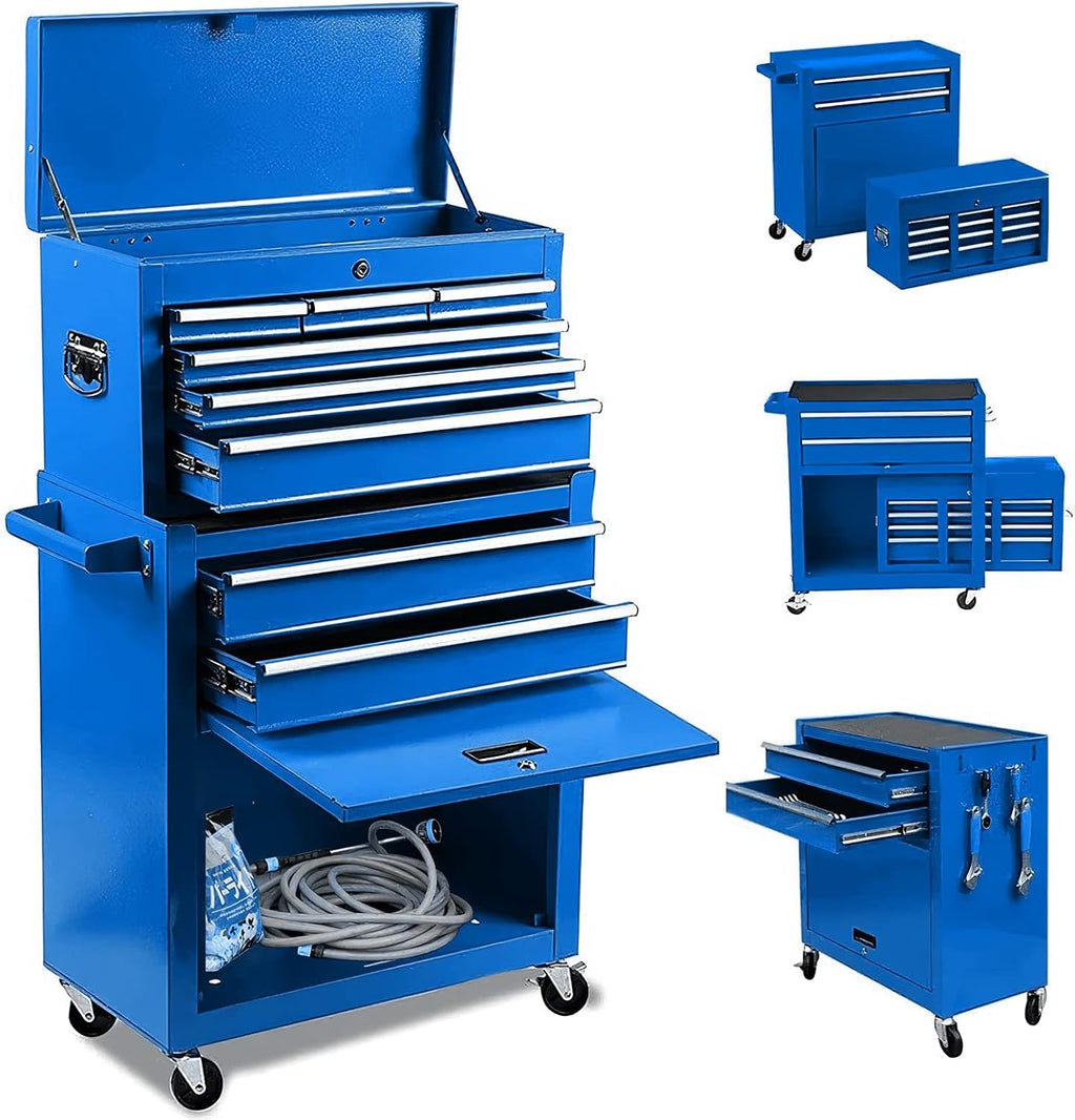 Black 8-Drawer Rolling Tool Chest with Lock A537