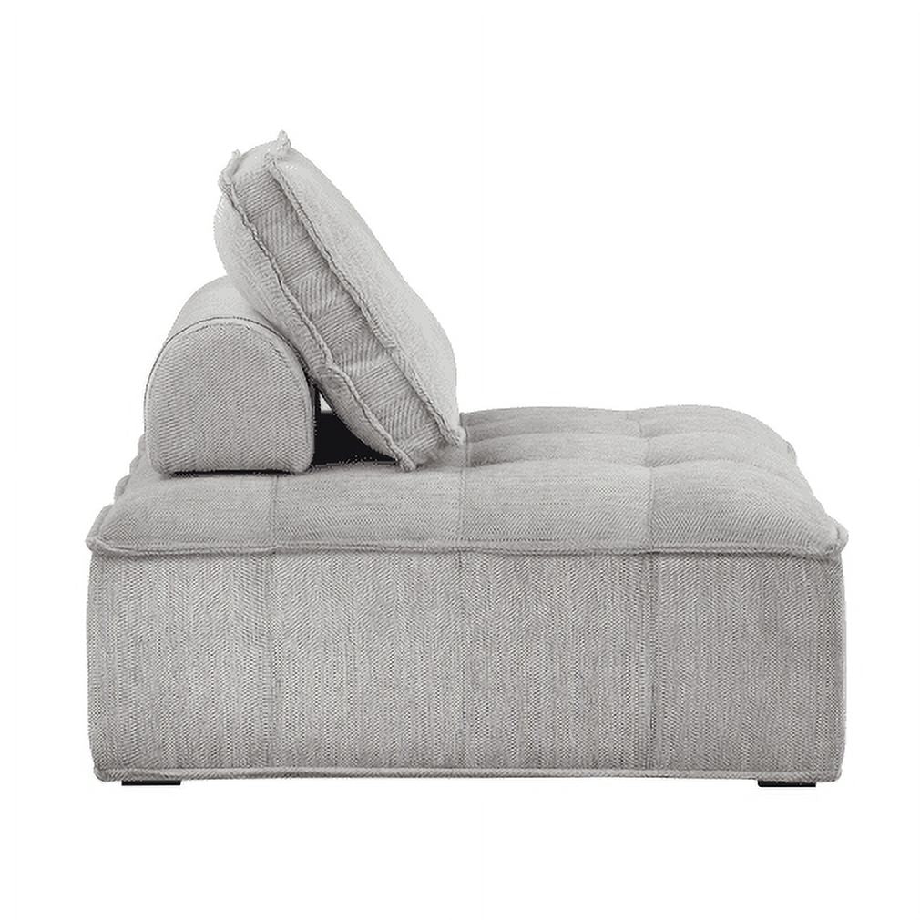 Armless Accent Chair Oversized Lounge Chair Linen Gray I7665
