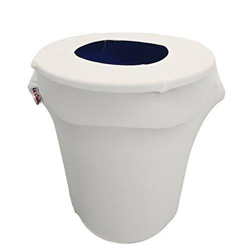 32 gal. Round Eggplant Stretch Spandex Trash Can Cover K8140