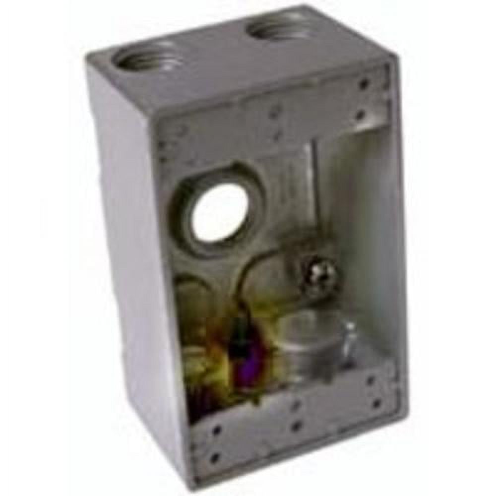 1 Gang Weatherproof Outlet Box, Aluminum, Gray, 3/4" O679614