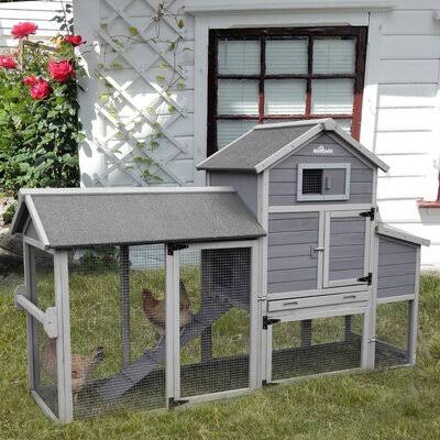 Wooden Chicken Coop with Chicken Run D468882